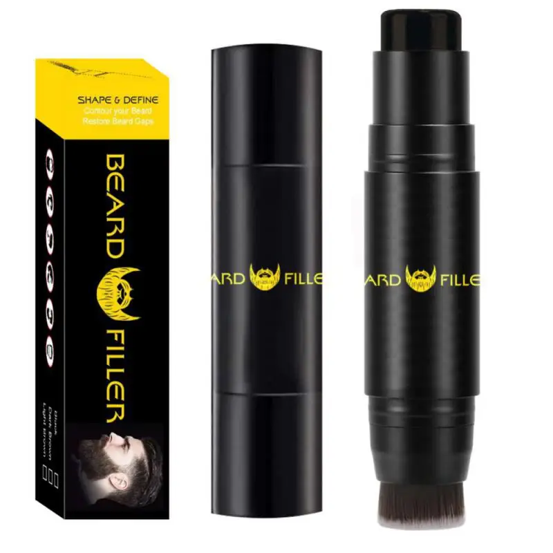 Double-ended Beard Filler Pen Waterproof Sweatproof Beard Filling Natural Shaping Tool Mustache Repair Pencil For Men