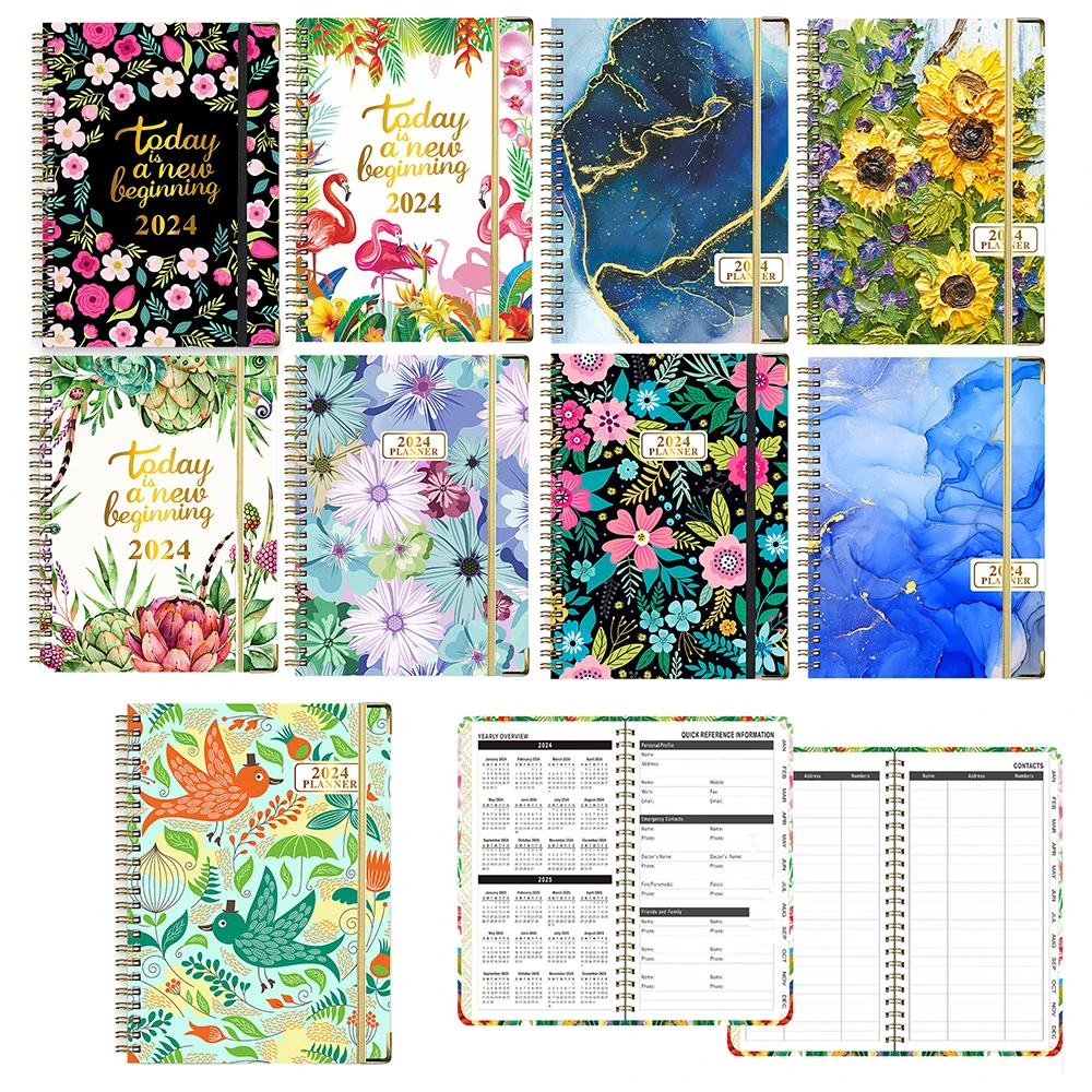 

2024 английский Ежедневник A5 Coil Notebook Weekly Planner Notepad Канцтовары для офиса и школы