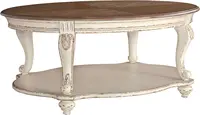 Realyn Casual Cottage Coffee Table, Antique White & Brown 1