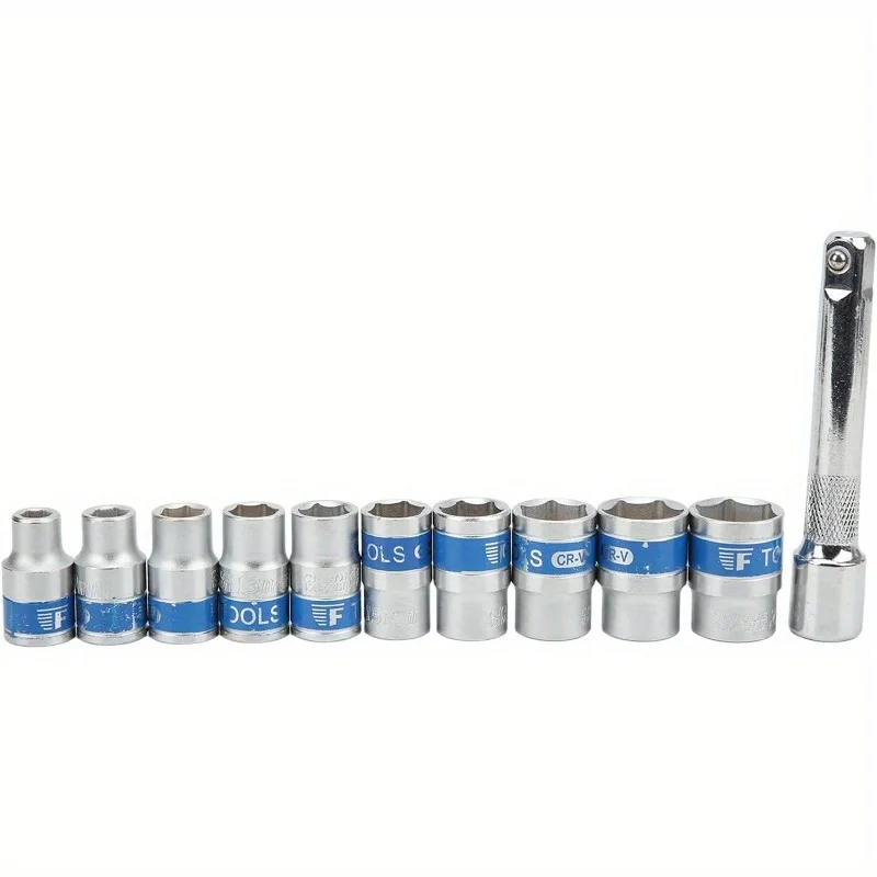 12pcs Socket Wrench Set 1/2 Inch Metric Impact Sockets Ratchet Spanner Complete Tool Kit Professional Garage Repair Tool