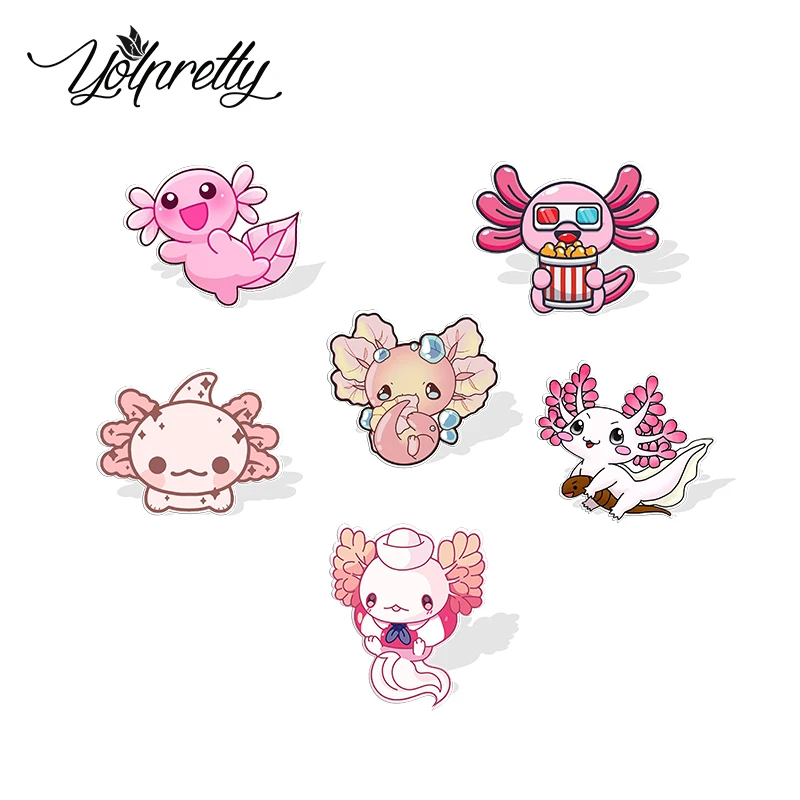 Cartoon Animal Axolotl Pattern Resina Acrilica Spille Epossidiche Bages Icon Accessori Per Gioielli