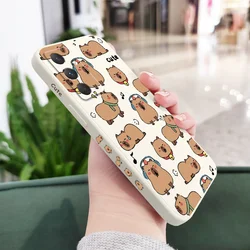 Adorable Capybara Silicone Phone Case - Samsung A17 (White)