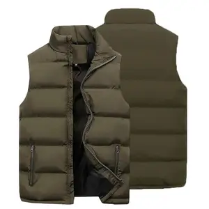 Popular Sleeveless Coat  Thicken Autumn Winter Men Waistcoat  Pockets Straight Vest Jacket