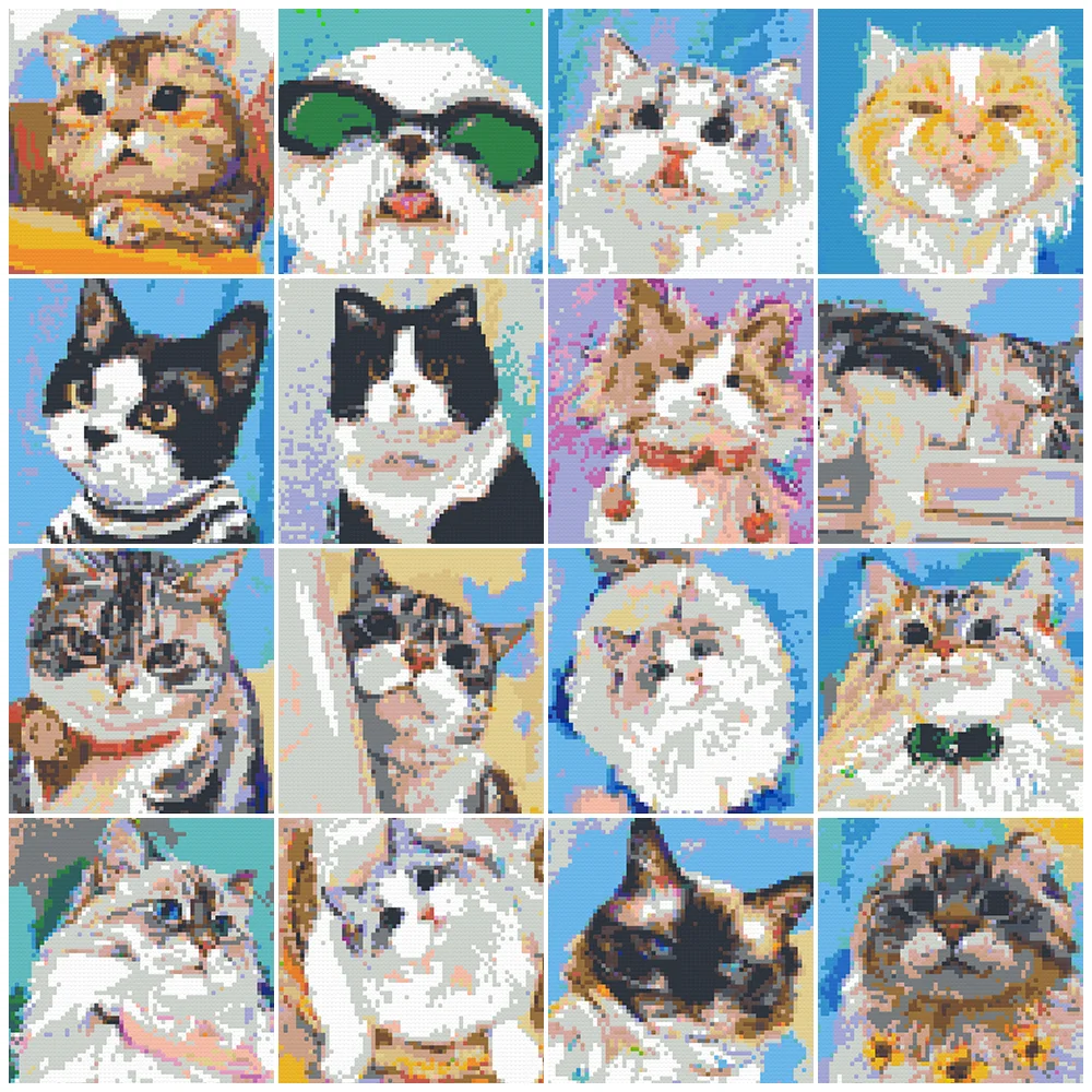 Supporto Fai Da Te Pixel Mosaic Art Pet Animal Cute Dog Building Blocks Cat Painting By Numbers Toy Adult Unique Gift Wall Decoration