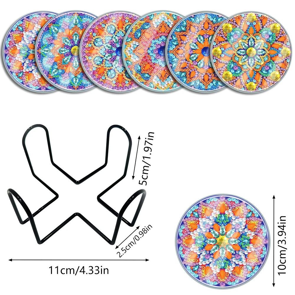 Diamond Painting Coasters Kit Acrylic DIY Coaster Set for Adults