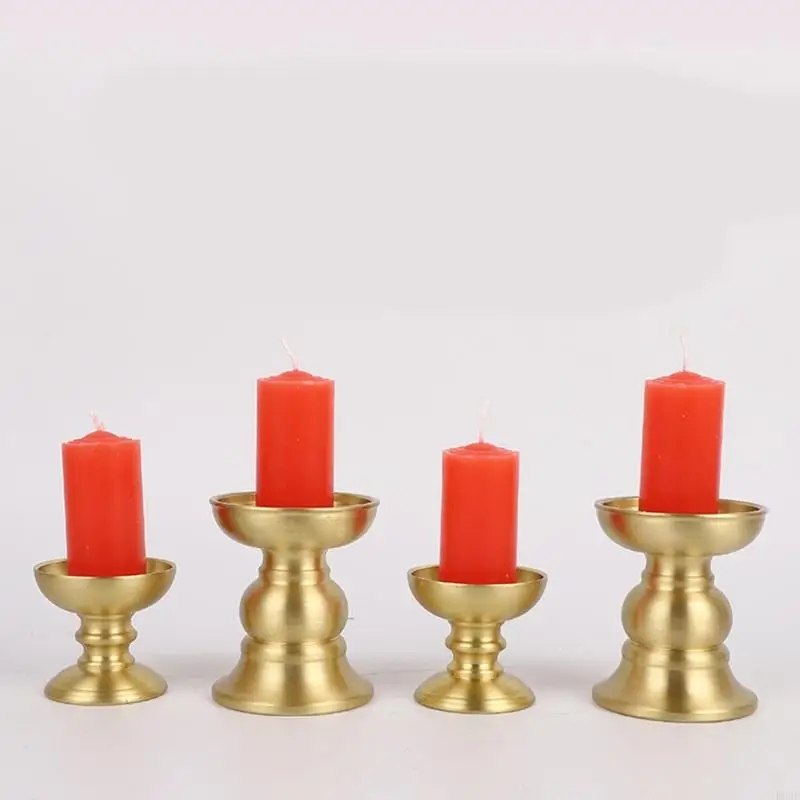 Messing Altar Accessoires Kerzenhalter für hingebungsvolle Beleuchtung Familientradition B03E – Detail 10