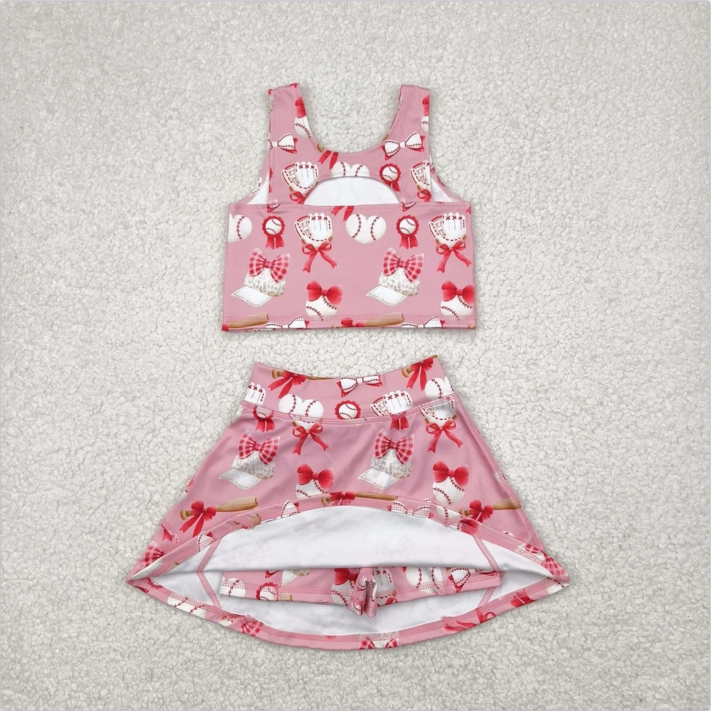 طفل فتاة الصيف رياضية Acive ارتداء مع القلاع الزرقاء سترة يوجا أعلى الرياضة Skorts طفل الفتيات الملابس فساتين مجموعات