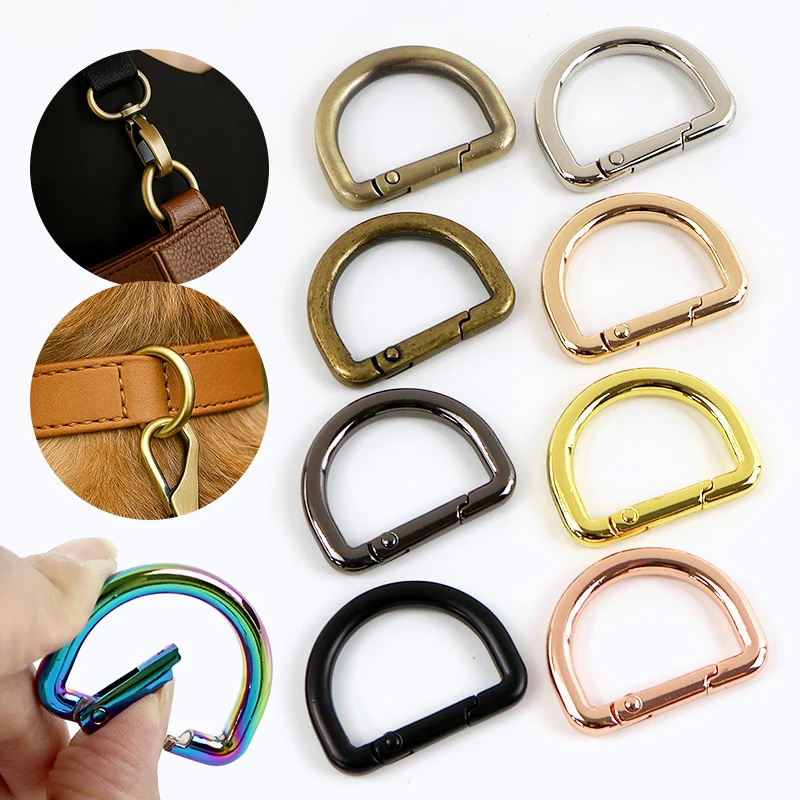 5/10/20Pcs Metal D Ring Buckles for Bag Strap Keychain Carabiner