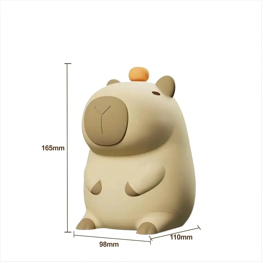 Niedliche Cartoon Capybara Silikon Nachtlicht USB wiederauf ladbare Tier Nachttisch Schlaf Nacht lampe Timing Dimmen Raum Dekor Kinder Geschenk