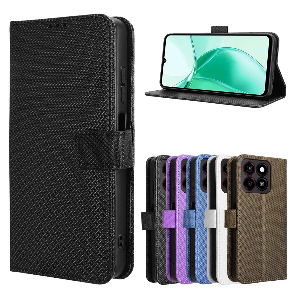Elegant Leather Flip Wallet Case with Magnetic Book Holder