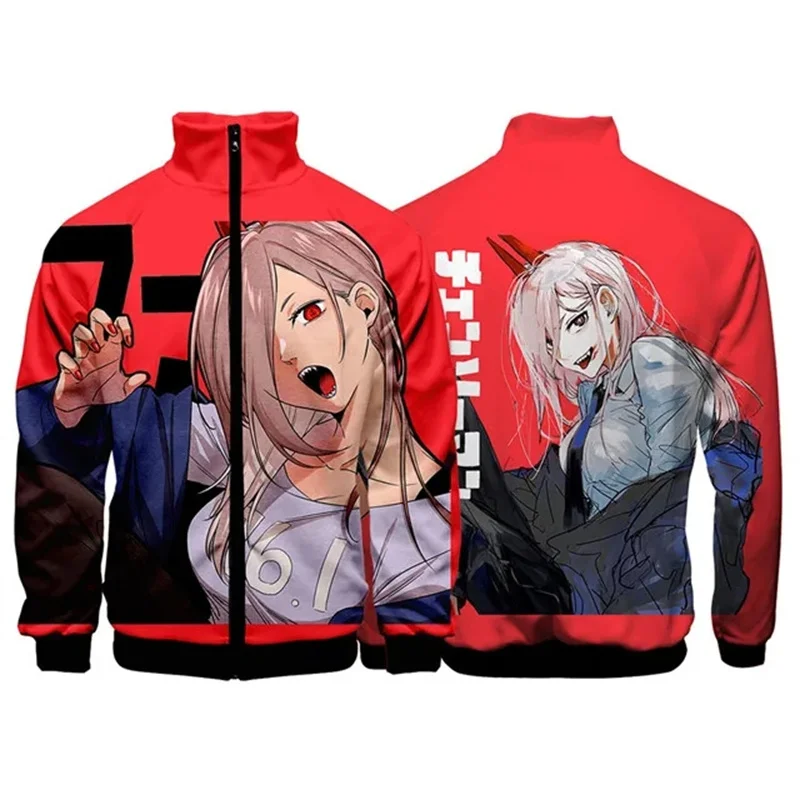 

Comics Chainsaw Man Pochita 3d Print Jacket For Men Spring Autumn Long Sleeves Coats Street Casual Stand Collar Sweatshirt