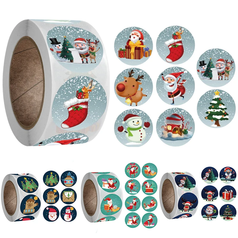 500PCS Christmas Themed Seal Label Sticker Merry Christmas Self