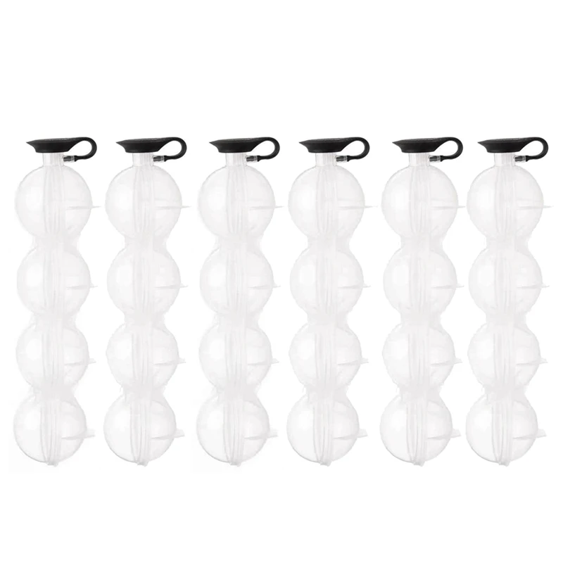 

Ice Cubes Mould, 6 Pcs Ice Ball Shape, 4 Cavity With Lid Ice Ball Cube Maker For Whiskey Cocktail Juice Beverage Trade