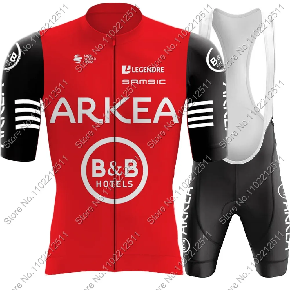 Red Arkea Samsic BB H&ocirc;tel Team Cycling Jersey Set Short Sleeve Men France Clothing Bike Shirts Suit Bicycle Bib Shorts MTB