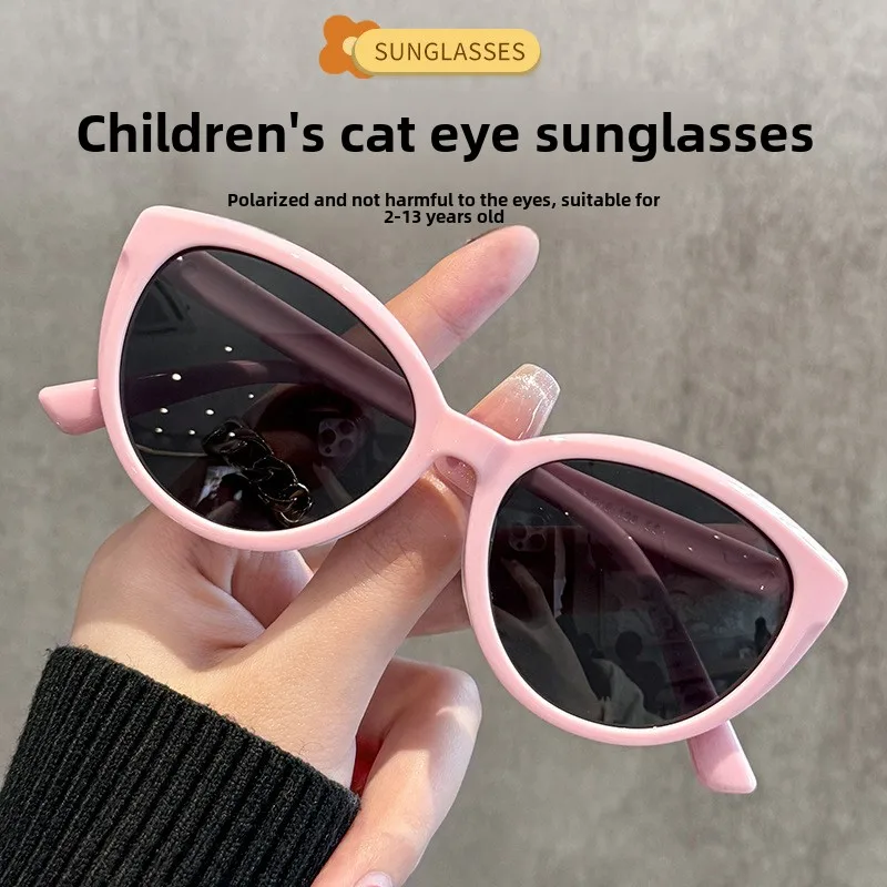 Cute and stylish children's cat eye sunglasses, UV resistant, durable, and cool sunglasses, suitable for children aged 2-13
