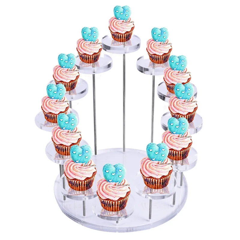 Cupcake Stand Acrylic Display Stand For jewelry/Cake Transparent Dessert Rack Wedding Birthday Party Decoration Tools