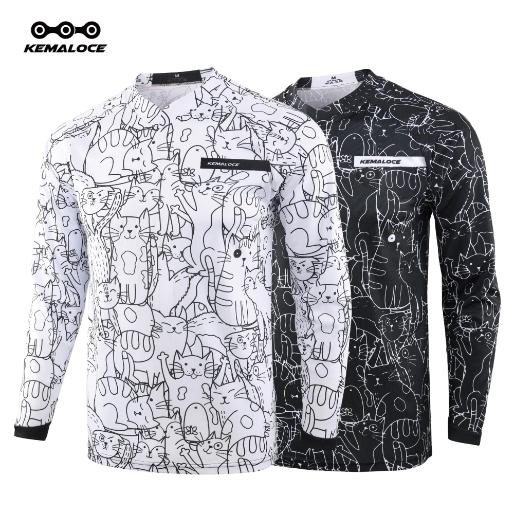 KEMALOCE Men MTB Jersey Long Sleeve Unisex Mountain Bike Jersey Cartoon Motocross Shirt Summer Motor Downhill Clothes cycling jersey,cycling shirt,cycling clothing,motocross jersey