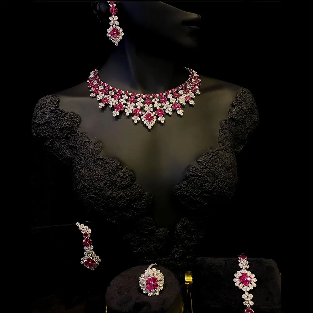 

GODKI новый модный морской синий CZ ОАЭ Дубай Свадебный набор украшений для женщин Нигерийский Африканский набор ожерелье серьги