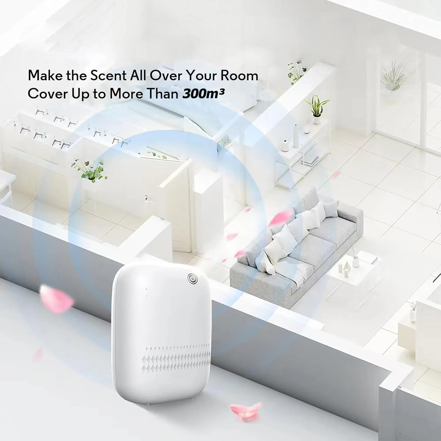 موزع الزيت العطري الذكي للتحكم بالتطبيق بسعة 300 م...