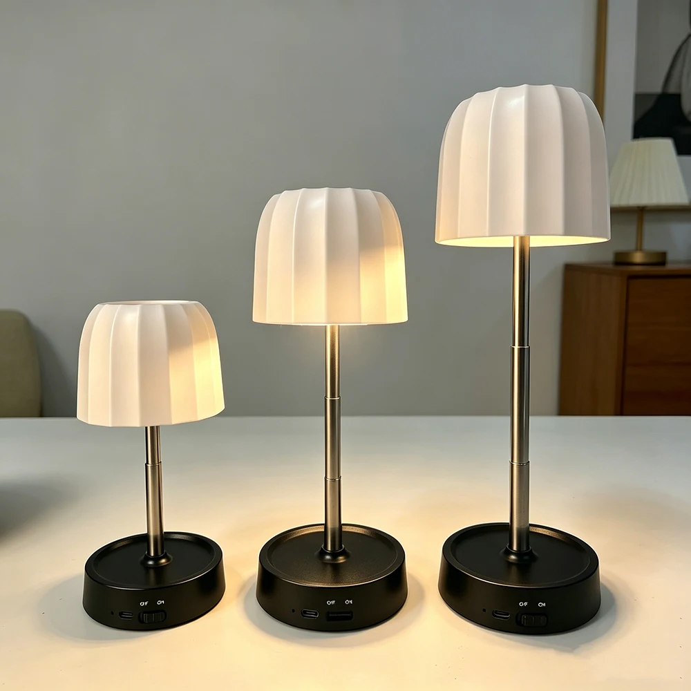 휴대용 무선 LED 테이블 램프 USB 포트, 터치 컨트롤 램프 캠핑, 침실, 파티오, 침대 옆, 야간 조명용 야외 테이블 램프
