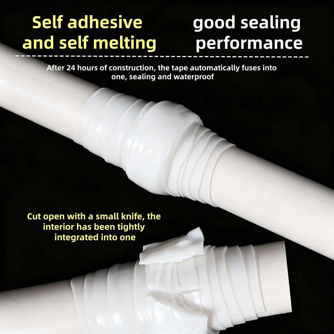 Black Self-Adhesive Silicone Repair Tape - Heavy-Duty, Waterproof, Heat-Resistant, and Insulated
