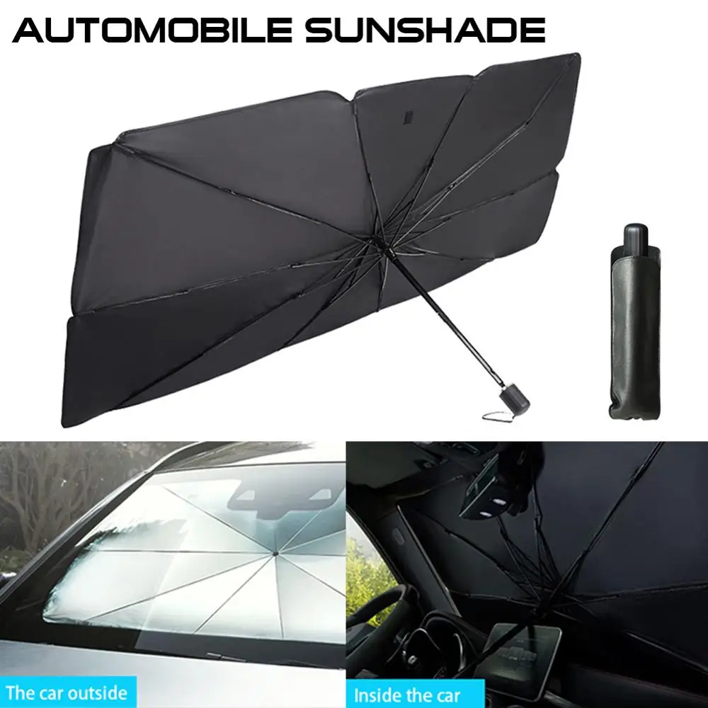 125cm 140cm Faltbare Auto Windschutzscheibe Sonnenschutz Regenschirm Auto  UV Abdeckung Sonnenschirm Wärmedämmung Front Fenster Innen Schutz