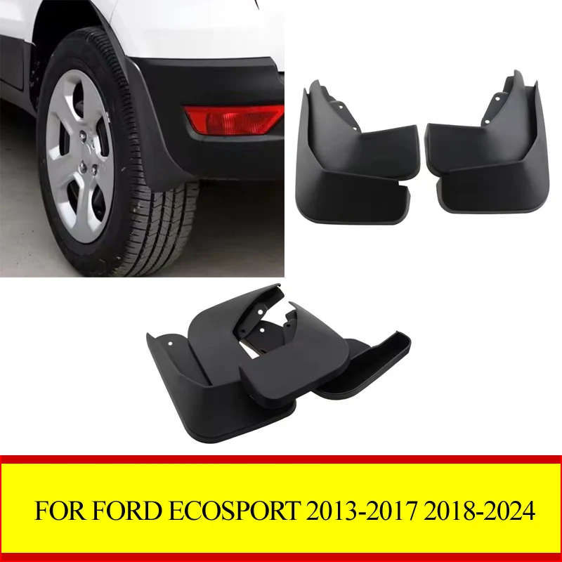 4-Piece Molded Mud Flap Set - Universal Splash Guards and Fender Accessories