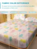 1 Cartoon Cute animal Cat Printed Matte Fitted Sheet, Bedroom Printed Bed Cover, Bedding (Excluding Pillowcases) 4