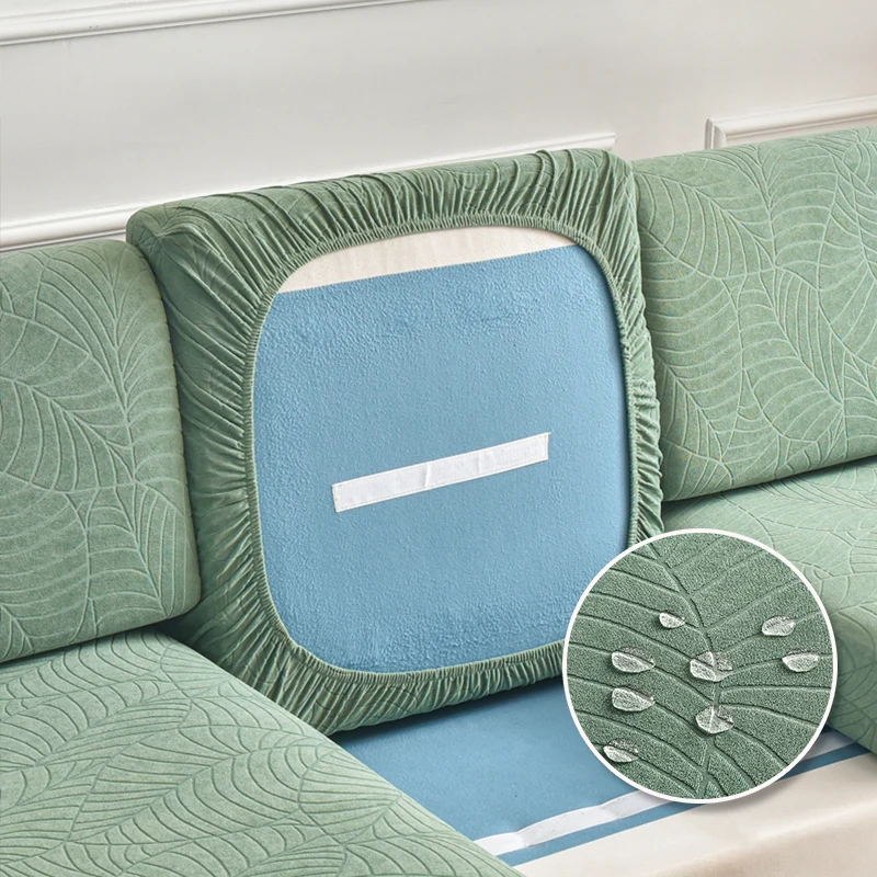 Elastic Jacquard Cushion Cover for Living Room Leaf Pattern Sofa Cover Water Repellent Couch Cover Sofa Protector Seat Cover 4