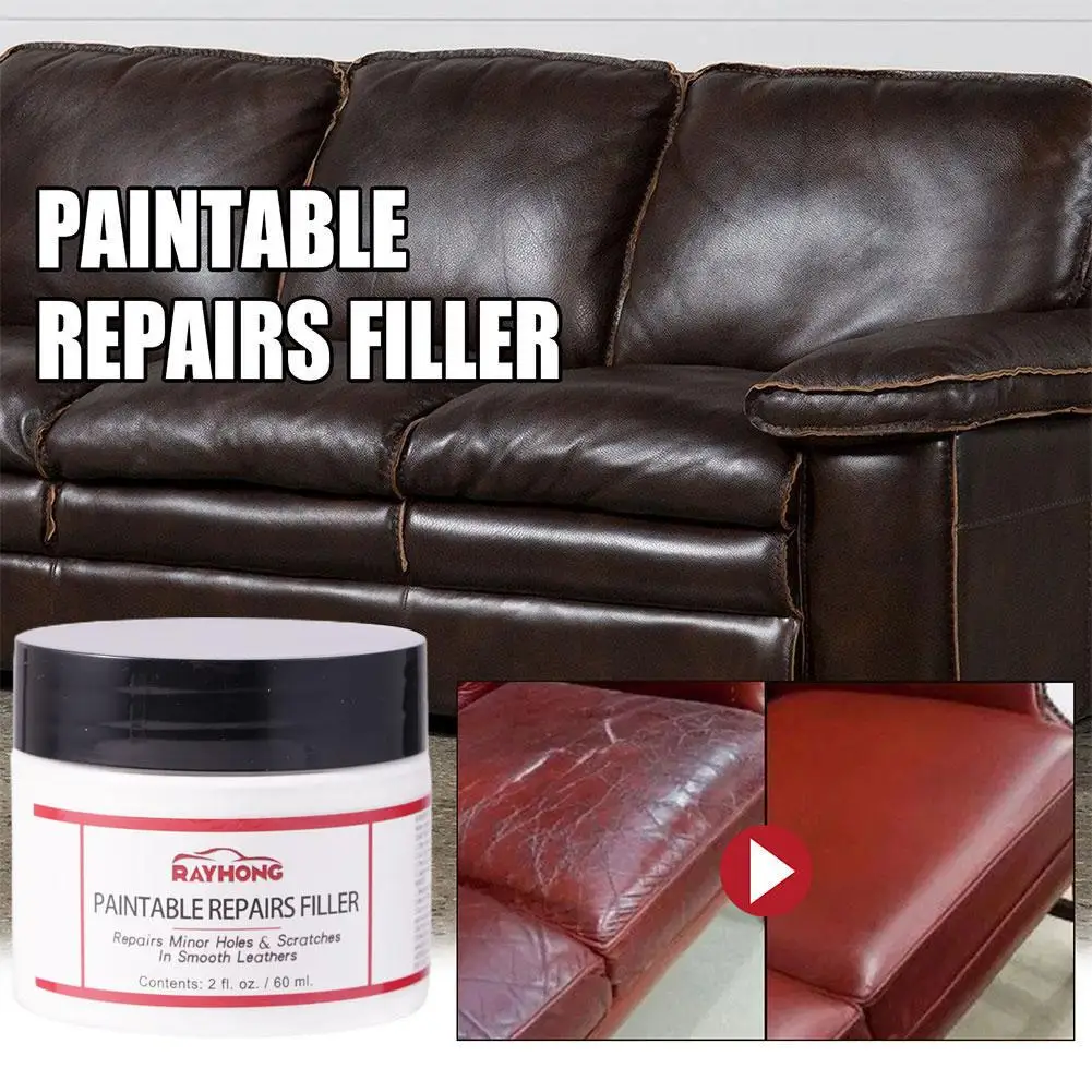 60ml Car Home Leather Filler Repair Cream Leather Filling Paste Holes Burns Tears, Crack Restoration Filler Refurbi P6F5 leather filler paste,leather repair paste