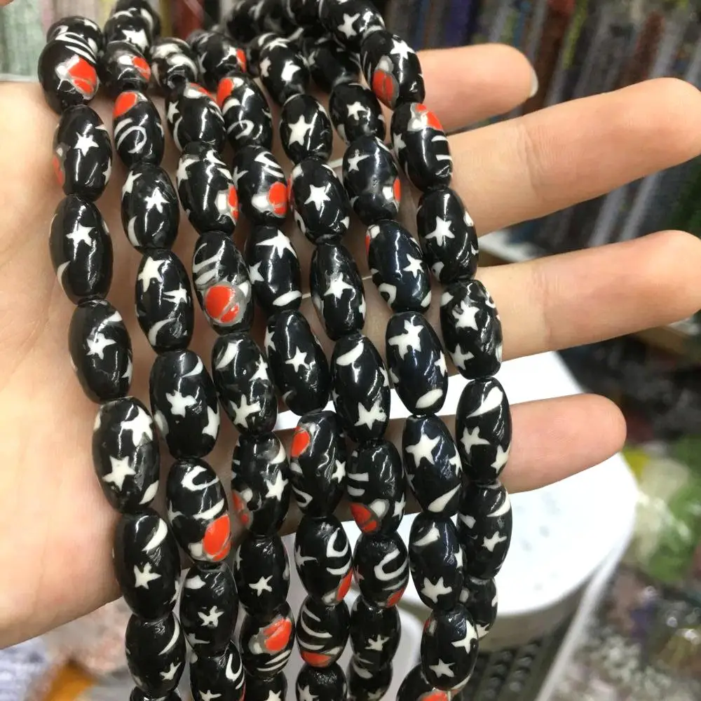 Glass Multicolor Bead Chinese Style Porcelain Cute Lampwork Loose Beads For Jewelry Making DIY Bracelet Necklace Accessroeis