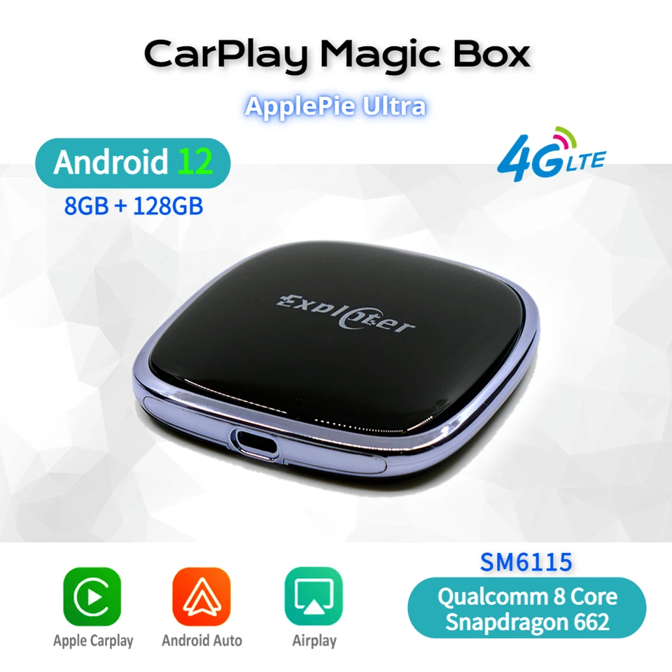 Carplay Ai Box Android 13 Netflix Iptv Android Smart TV Box Android Auto  Wireless Carplay Qualcomm 6125 8GB+128GB for Porsche