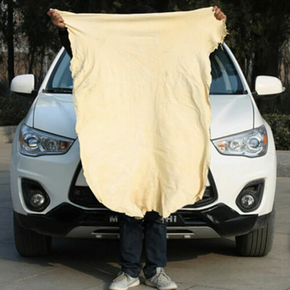 Car Cleaning Cloth Chamois Leather Absorbent Drying Towel Natural Large Soft Cloth Elastic for Car Washing Maintenance 2
