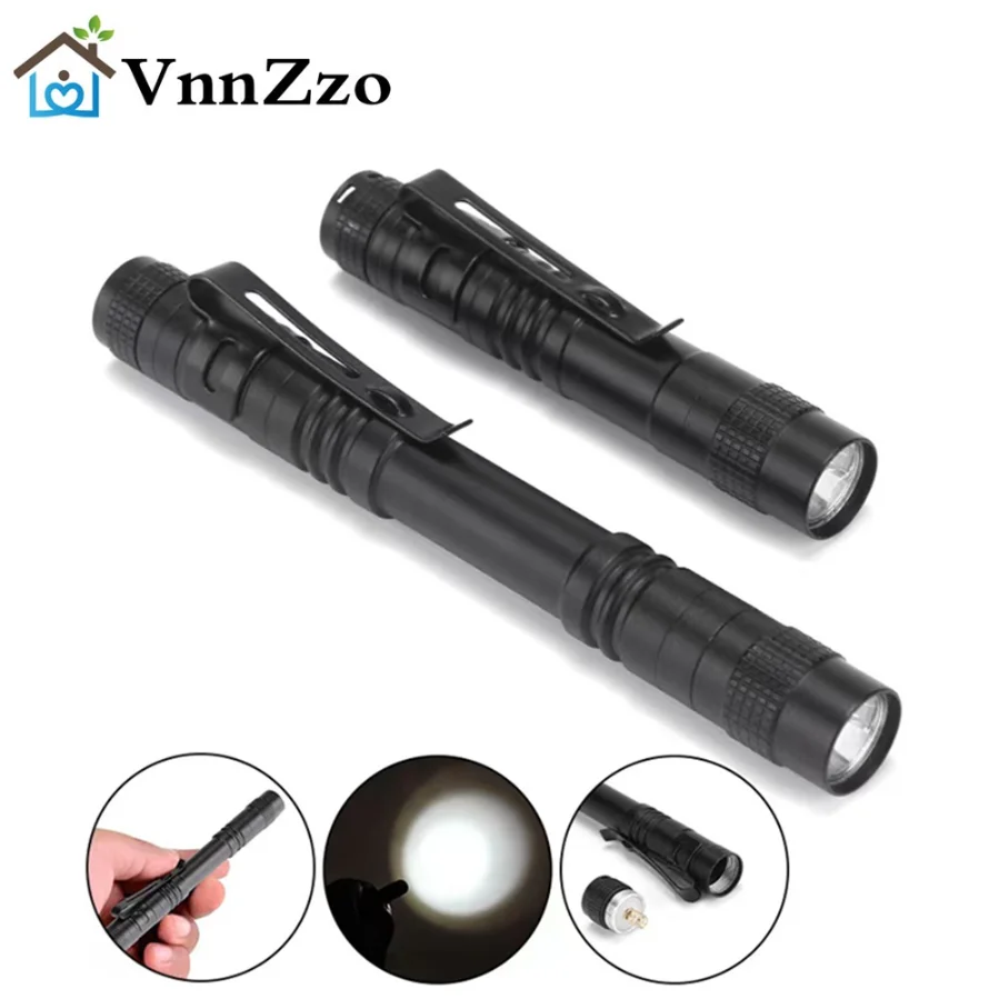 D5 LED Flashlight Pen Light Mini Portable 1000 lumens 1 Switch Mode led