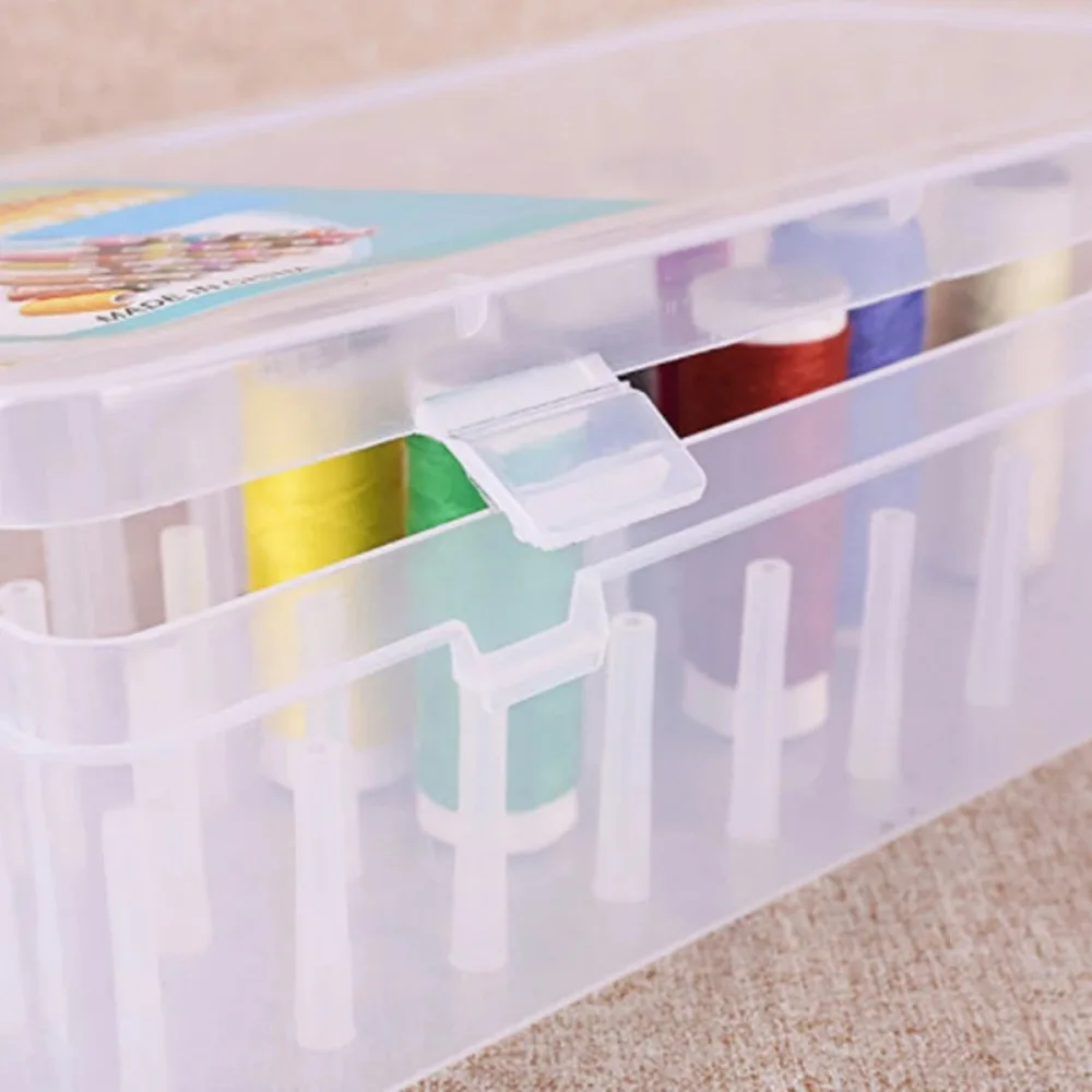 42 Axis Sewing Threads Storage Transparent Needle Wire Storage Organizer Sewing Large Capacity Craft Bobbins Organizing Case