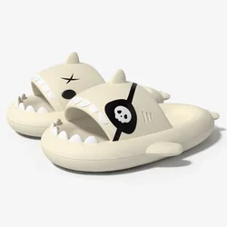 Cozy Cloud Comfort Animal Slippers - Unisex Indoor Summer Slides for 44 - 45 (7 Beige Pirate Shark)
