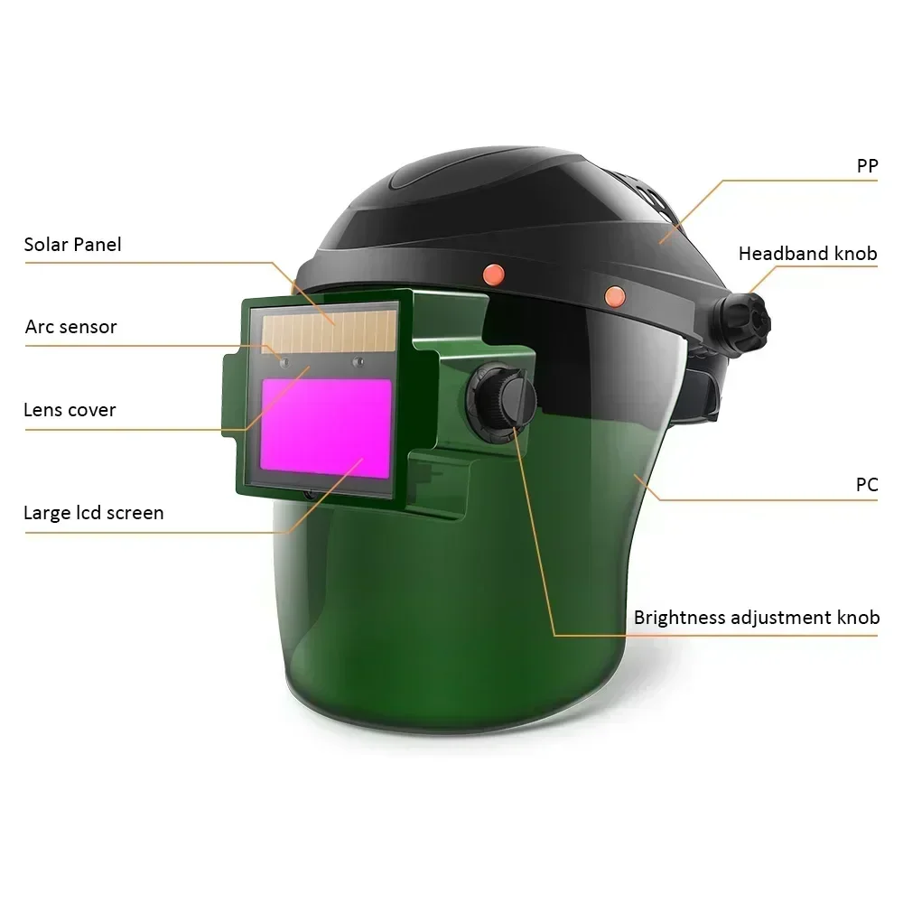 maschera per saldatura auto soldadora maquina de solda careta para soldar saldatura Casco saldatore Maschera cascos lente de solda azul 1112 - immagine 5