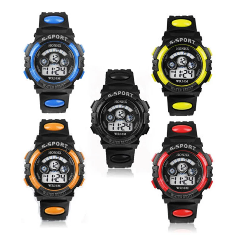 

Waterproof Kids Boys Sports Multifunction Electronic LED Alarm Date Wrist Watch