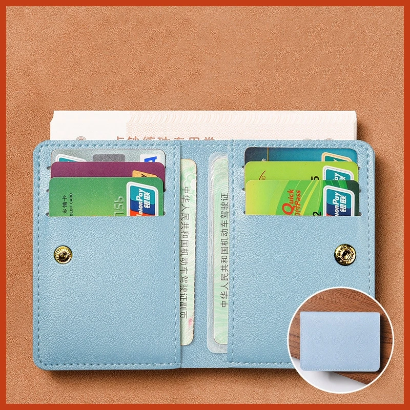 Compact Ultra-Slim PU Leather Card Holder Wallet