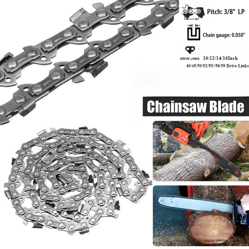 10/12/14/16Inch Pole Saw Chain Golden Chainsaw 3/8"LP 40/45/50/52/55//56/59 Drive Links for Electric Chain Saw Parts Replacement