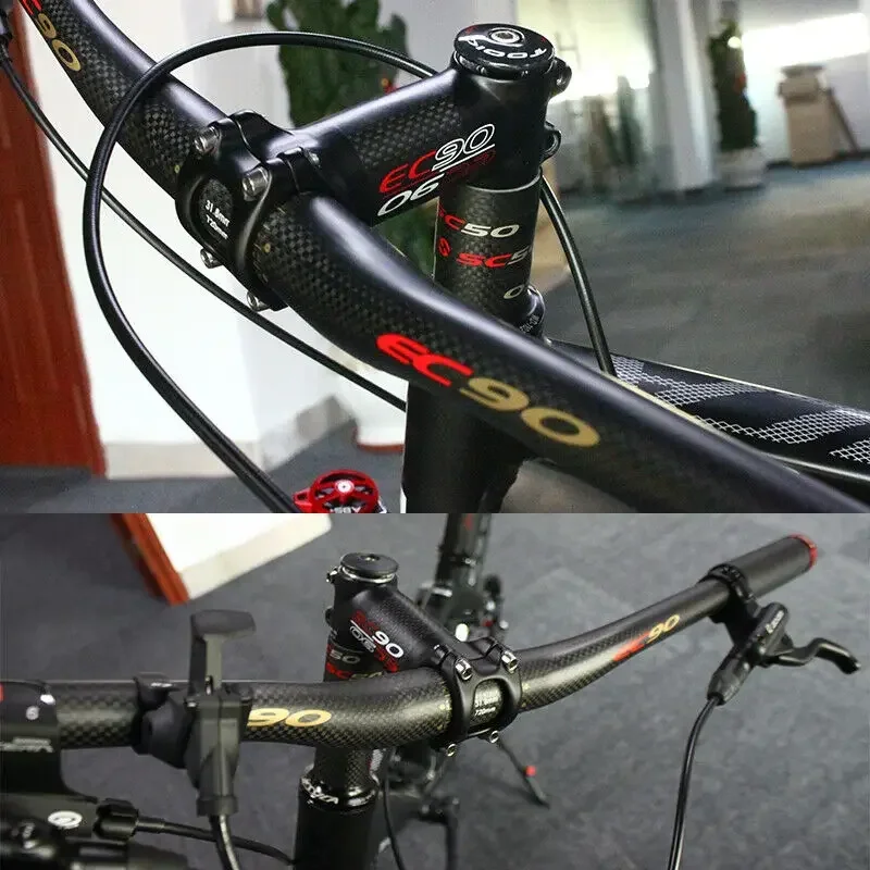 MTB Mountain Bike Horizontal Handlebar Carbon Bicycle Ultralight Straight Handle