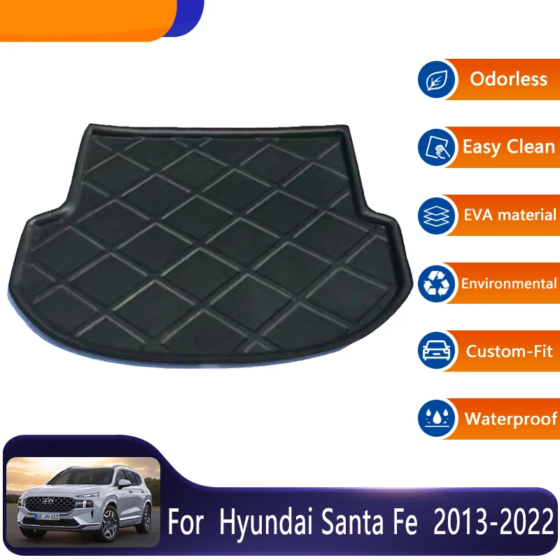 

Car Trunk Floor Mat For Hyundai Santa Fe IX45 2013~2022 SWB 5 Seats Storage Mats Trunk Floor Pads Auto Accessories EVA Material