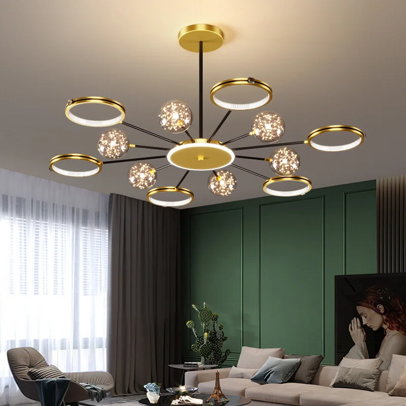 

Dimmable Modern LED Chandelier Creative Home Decoration Pendant Lights for Living Dining Room Villa Lamps Luxury Indoor Lighting