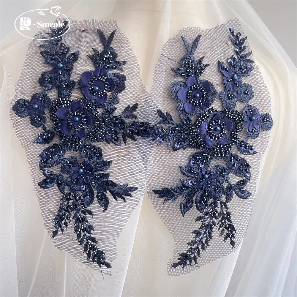 2PCS/1Pair 12 Colors Sequin Tube Bead Embroidery Lace