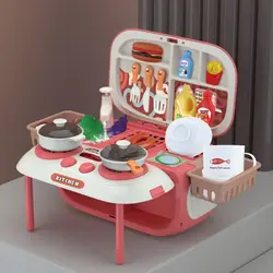 Jouet de cuisine multifonctionnel deux en un, peut stocker l'audio bluetooth, compteur de cuisine, maison de jeu, jouet de cuisine pour enfants 