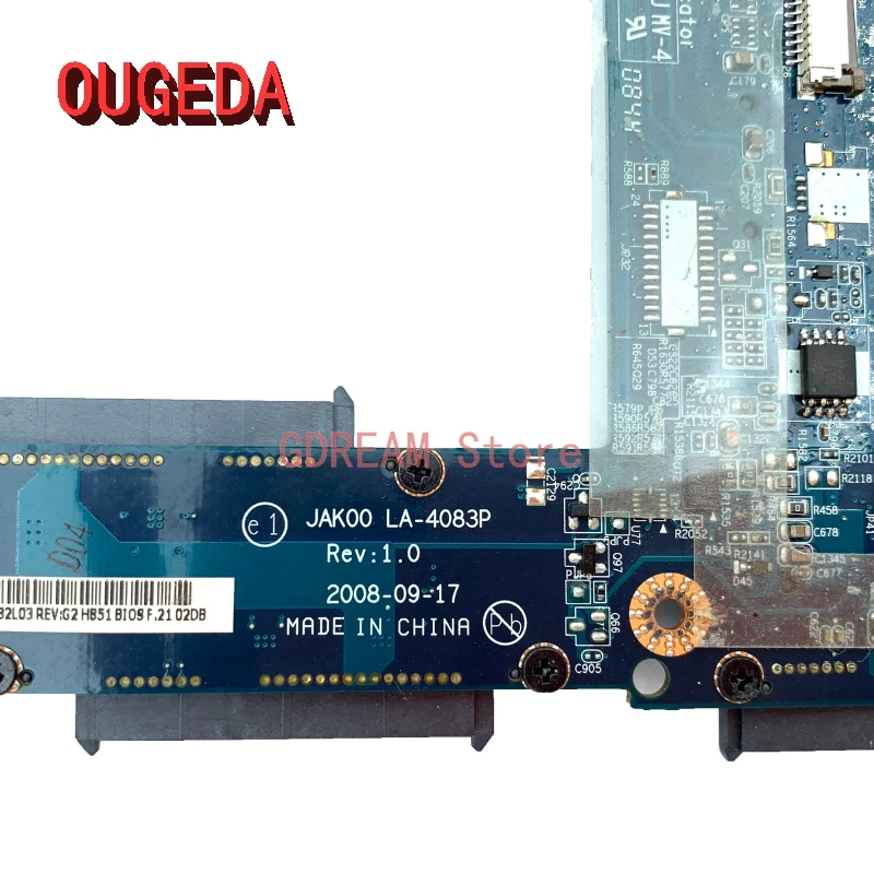 Ougeda 507169001 Jak00 La4083p para hp Pavilion Dv7 Dv71200 Portátil Placa-mãe Pm45 Ddr2 9600m Gpu Livre Cpu Placa Principal Testado - Imagem 5