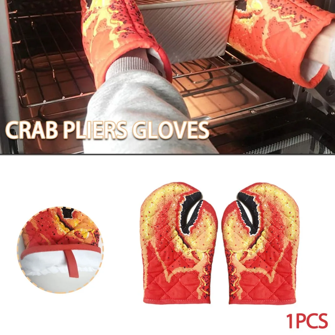

1pc Funny Lobster Claw Oven Mitts Heat-resistant BBQ Gril Microwave Pot Holder Insulation Glove Kitchen Tool Accessories