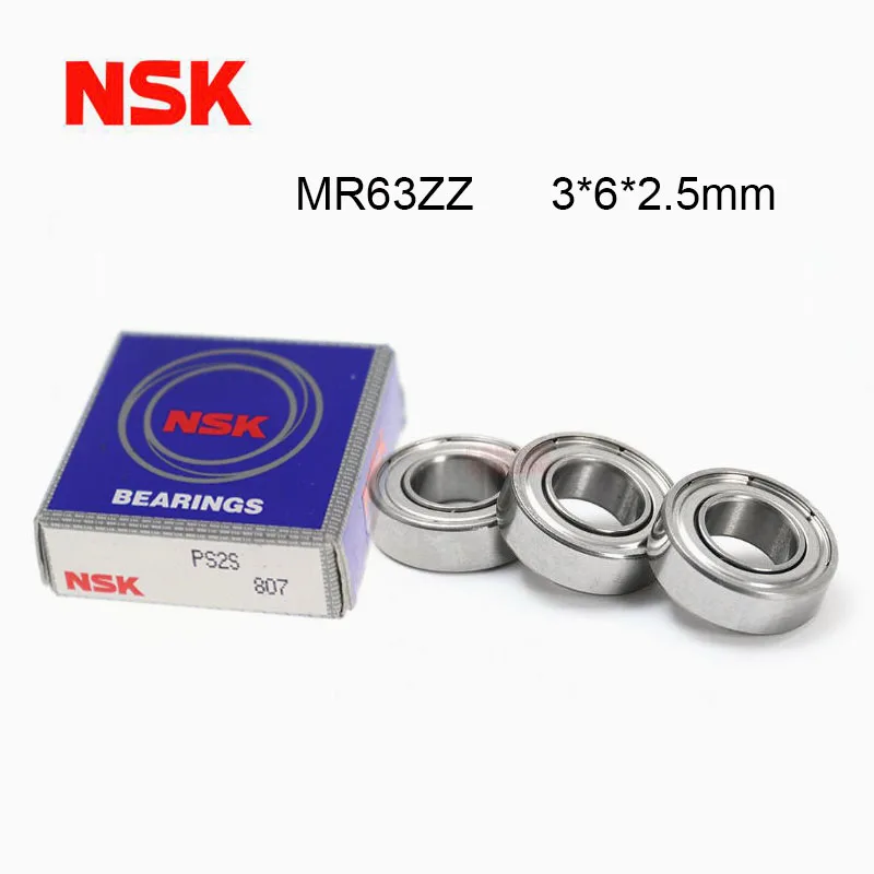 Japão Nsk Mr63zz Rolamento 3x6x2.5 Abec7 Qualidade de Alta Velocidade Mr63 zz Miniatura Rolamentos de Esferas de Aço para Daiwa Pesca Carretel de Cascata
