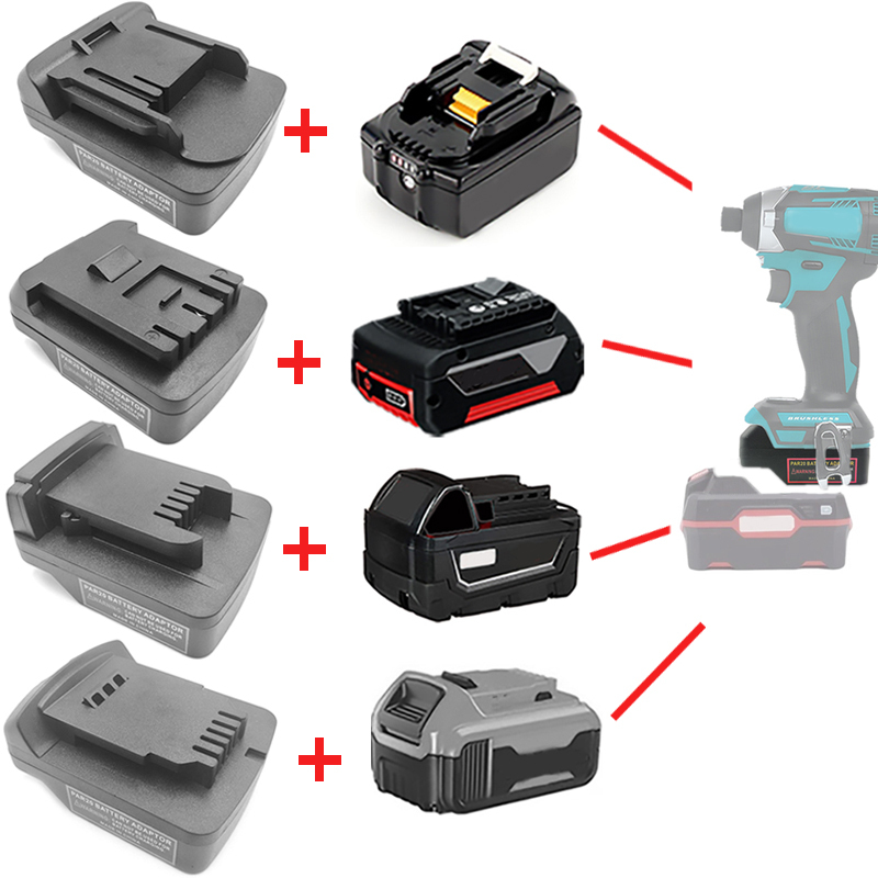for Parkside 20V Li-ion Battery Battery Adapter Converter to Replacement For Dewalt/Makita/Bosch/Milwaukee 18V/20V Power Tool