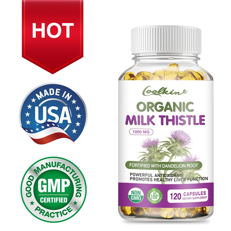 Milk Thistle + Dandelion Capsules Liver Detox and Cleanse Improves Digestion Antioxidant liver detox supplement